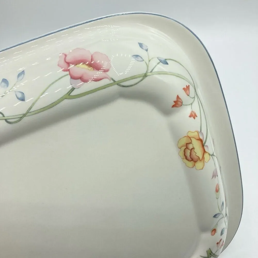 Vtg Villeroy & Boch Albertina 2 QT Square Microwave Baker w/ Lid W Germany #1748